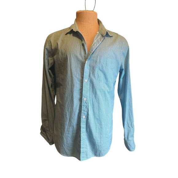 Bonobos Men Button Down Shirt Checkered Slim Fit Sz M Cotton Blue Made in India - Picture 1 of 6